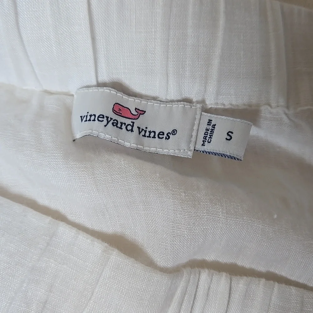 Vineyard Vines 100% Linen Swim Cover Up Size Small Strapless Tubetop with Eyelet